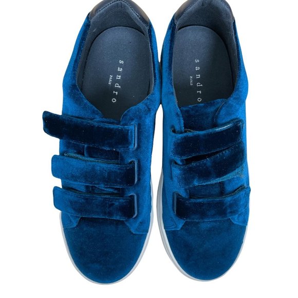 Sandro Shoes - Anita Velvet Velcro Strap Sneakers